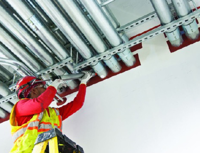 Fire-stopping materials and techniques to prevent fire spread in buildings.